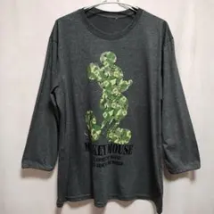 ミッキーマウス 長袖 Tシャツ グレー サイズ2XLのサムネイル