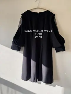 【SNIDEL】美品 袖レース ミニワンピース黒 結婚式 オケージョン サイズ0