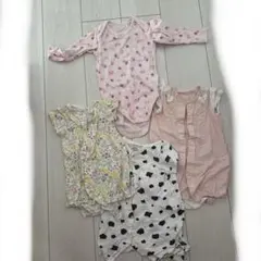 前開き60〜70とイチゴ柄ロンパース 90セット売り