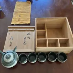 錫製 茶器揃 茶筒 急須 茶托 木箱入り - メルカリ