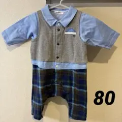 familiar ロンパース 80 チェック柄　男の子