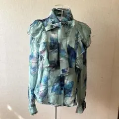 Sov. 長袖 フラワーシフォンボウタイブラウス36サイズ 試着のみ - メルカリ