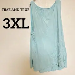 1点物❣海外古着✨ 水色 タンクトップ ノースリーブ3XL オーバーサイズ