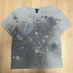 H&M スプラッターペイント Tシャツ グレー S