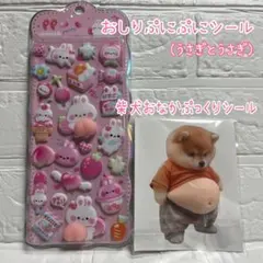 立体シール　3Dシール　おしりぷにぷにシール　お腹ぷっくり　柴犬　マシュマロ