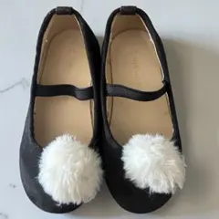 バレエシューズ⭐︎プティマイン　キッズ　15.0⭐︎ブラックボアポンポン