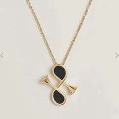 HERMES ホルン型ネックレス Pendant Cor H イエローゴールドのサムネイル