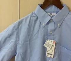 【新品】UNIQLO ユニクロ 半袖 オックスフォード シャツ M ブルー
