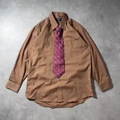 ヴィンテージ 長袖シャツ ネクタイ セット 総柄 シルク 菅田将暉 昭和レトロ