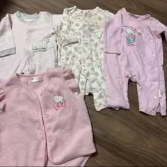 ハローキティ　くま　長袖ロンパース　女の子　4点セット