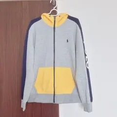 POLO フルジップパーカー グレー/イエロー