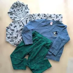 【激安】キッズ ミッキー パーカー トレーナー 　パンツ3点セット 100