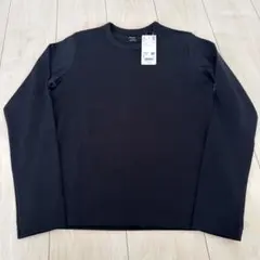UNIQLO ユニクロ スムースストレッチコットンクルーネックT/長袖 ブラック