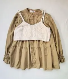 ビスチェ付き ブラウス XXL(130-140cm) グローバルワーク 女の子