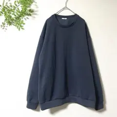 GU ジーユー 無地スウェット L クルーネック プルオーバー トレーナー 紺