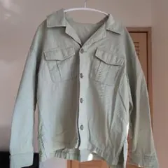 【最終】しまむら　アウター　ジャケット　シャツ　パステルグリーン　オーバーサイズ