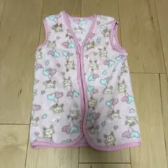 ピンクのうさぎ柄スリーパー 80-100