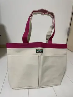 L.L.Bean アイボリー/ピンク トートバッグ