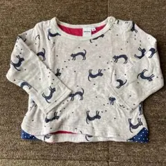 SHIPS 長袖Tシャツ 猫柄 80cm
