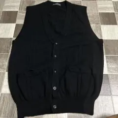 メンズ　カシミヤニットベスト　黒　Lサイズ 美品