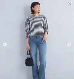 グリーンレーベル レトロボーダーTシャツ カットソー ネイビー