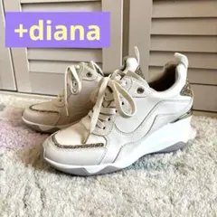 美品]+diana ヒールアップスニーカー グリッター サイズ25 ゴールド 