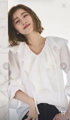 RUIRUE BOUTIQUE 洗える ｜ ラッフルフリルカラーブラウス