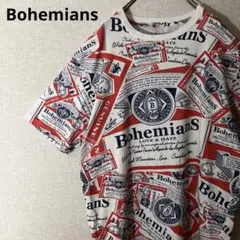 Bohemians ボヘミアンズ バドワイザー パロディ 総柄 半袖Tシャツのサムネイル
