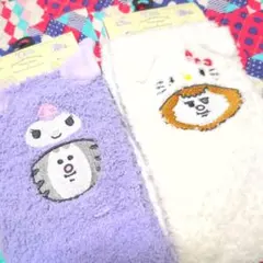 サンリオ　ハローキティ　クロミ　まめきちまめこ　モコモコソックス　耳付き　2足