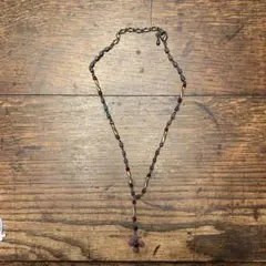 フラワーモチーフ ネックレス 黒 赤 紫