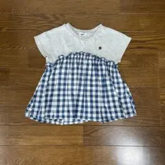 【ブリーズ】ギンガムチェック半袖シャツ100