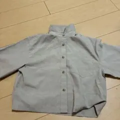 グレー スタンドカラー シャツ