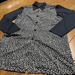 ドット柄 長袖チュニックM