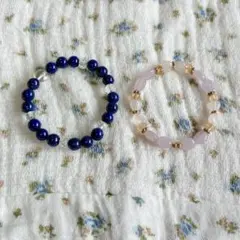 ラピスラズリ X ヒマラヤ水晶 天然石 ブレスレット 内周サイズ15cm