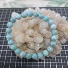 高品質 ラリマー ブレスレット 9.5〜10mm 内径16cm｜カリブ海の宝石