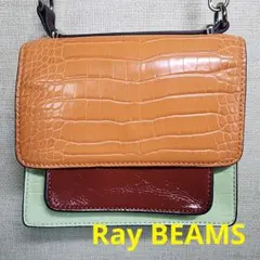 極美品 Ray BEAMS レイビームス スクエア ミニショルダー クロコ型押しのサムネイル