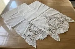 スワトウ手刺繍　汕頭　ソファ　麻　背もたれカバー　タペストリー