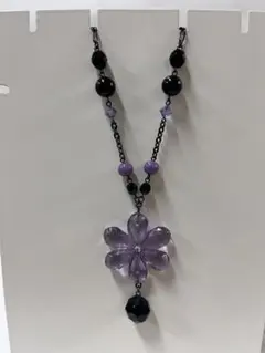 ANNA SUI アナスイ　紫　フラワー　ネックレス