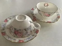 ノリタケ花柄ティーカップとソーサーセット