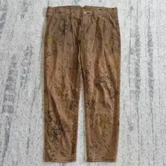 Grunchic　キャメルロード　総柄マーブル　ストレッチパンツ　ブラウン系　Mのサムネイル