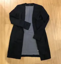 ノーカラージャケット　レディース　ノーカラー　ジャケット　上着　黒　ブラックのサムネイル