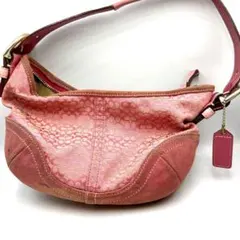 COACH ホーボーバッグ ワンショルダー レザー クロワッサン型 ピンク