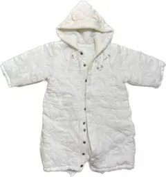 ホワイトキルティングアウター ベビーアウター おくるみ セレモニー フード付き