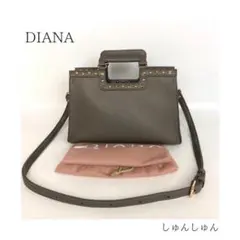 DIANA ダイアナ 2WAY スクエア ハンドバッグ トップハンドル スタッズ