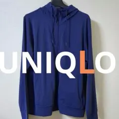 【美品】UNIQLOエアリズムフルジップパーカー　パープル　Lサイズ
