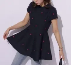 k*様 Apuweiser-riche ドットニットチュニック ネイビー ハート