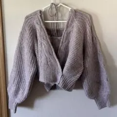 【ナイスクラップ】 ボリュームスリーブ カーディガン セット