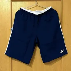 【超美品】 YONEX ハーフパンツ ユニL 希少モデル ネイビー ラインパンツ