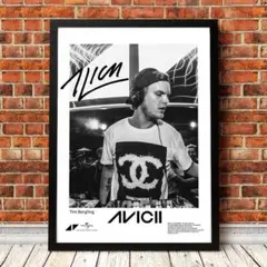 2-アヴィーチー Avicii ヒップホップ A4サイズ ポスター 白黒
