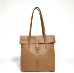 Longchamp レザーショルダーバッグ キャメル シボ革 保存袋あり